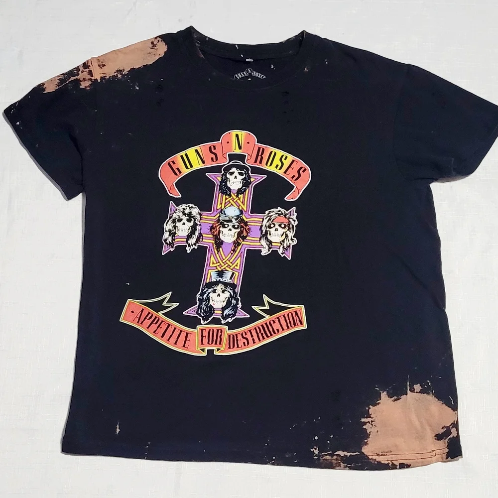 Authentic Guns N' Roses APPETITE FOR DESTRUCTION CROSS LOGO Distressed (Unisex) - Picture 1 of 12